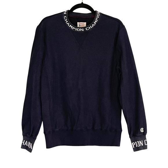 Champion Todd Snyder Mens Navy Blue Logo Trim Sweatshirt Medium Made in Canada